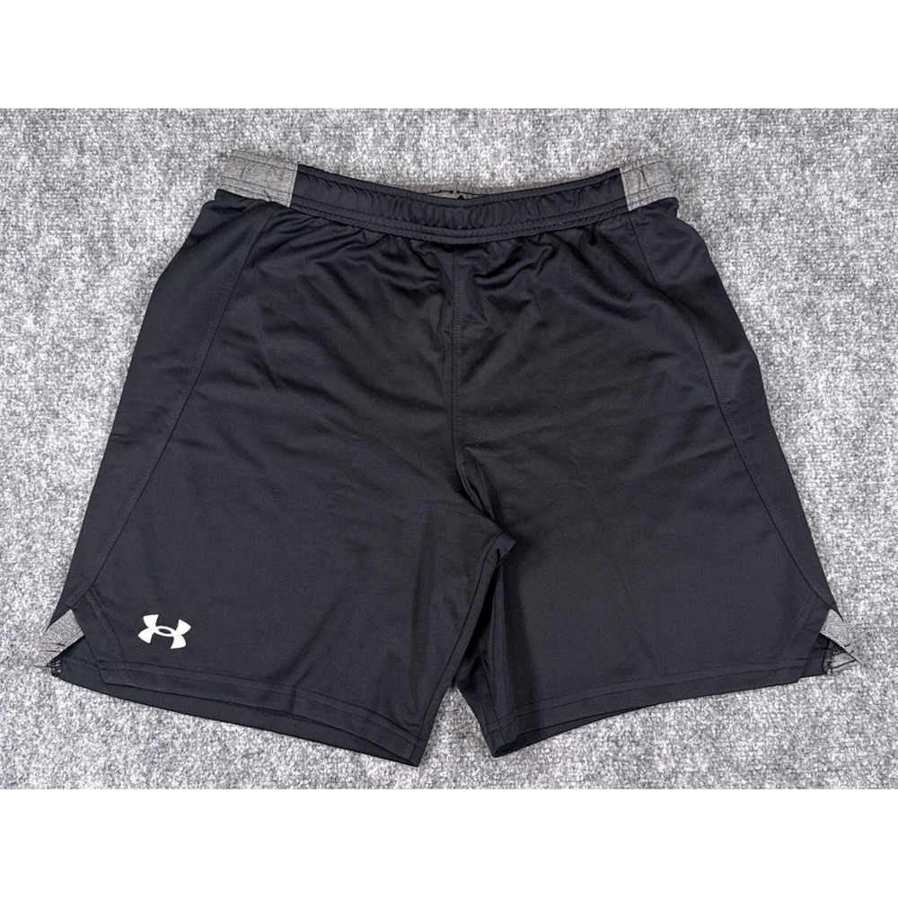 Under‎ Armour Boys XL 18-20 Locker Short Black Grey Athletic Gym Shorts NWT